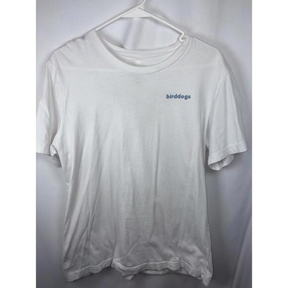 Birddogs Adult Men T-Shirt L White Graphic Print Logo Crewneck Short Sleeve Tee - Picture 2 of 5
